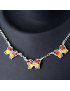 Collier Ambre Papillons Argent 925