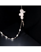 Collier Quartz rose et Zirconium Hippocampe