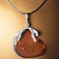 Pendentif Ambre Panthère Argent 925 sur cordon réglable