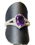 Bague améthyste argent 925 taille 58