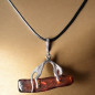 Pendentif Ambre Panthère Argent 925 sur cordon réglable