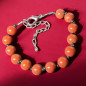 Bracelet Jaspe rouge Pierres rondes 8mm avec fermoir