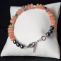 Bracelet Pierre de soleil "galets" et Hématite avec fermoir
