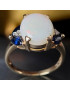 Bague Opale Saphir et Diamant Or 18 carats Taille 54 et sur mesure