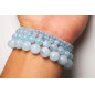 Bracelet Aigue-marine pierres rondes