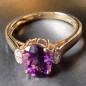 Bague Améthyste et Diamant Or 18 carats Taille 54 et sur mesure (s)