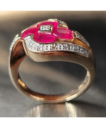 Bague Rubis et Diamant Or...