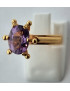 Bague améthyste plaquée or taille 53