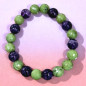 Bracelet Améthyste A+ et Jade facetté Pierres rondes 10mm
