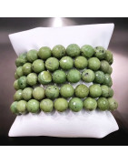 Bracelet Jade Coréen Facetté Pierres rondes 10mm