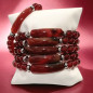 Bracelet Cornaline avec plaque Pierres rondes 8mm (s)