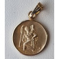 Médaille Saint Christophe alu plaqué or Vintage forme ronde pm