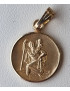 Médaille Saint Christophe alu plaqué or Vintage forme ronde pm
