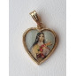 Médaille Sainte Thérèse alu plaqué or Vintage forme cœur pm