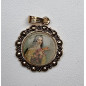Médaille Sainte Thérèse alu plaqué or Vintage forme ronde GM