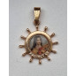 Médaille Sainte Thérèse alu plaqué or Vintage forme ronde pm