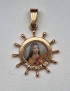 Médaille Sainte Thérèse alu plaqué or Vintage forme ronde pm