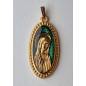 Médaille Vierge alu plaqué or Vintage forme ovale GM
