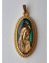 Médaille Vierge alu plaqué or Vintage forme ovale GM