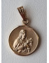 Médaille Vierge Marie tout alu plaqué or Vintage forme ronde pm