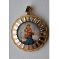 Médaille Saint Christophe alu plaqué or Vintage forme ronde GM
