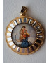 Médaille Saint Christophe alu plaqué or Vintage forme ronde GM