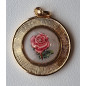 Médaille Rose alu plaqué or Vintage forme ronde GM