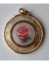 Médaille Rose alu plaqué or Vintage forme ronde GM