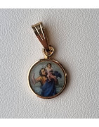 Médaille Saint Christophe alu plaqué or Vintage forme ronde pm