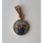 Médaille Saint Christophe alu plaqué or Vintage forme ronde pm