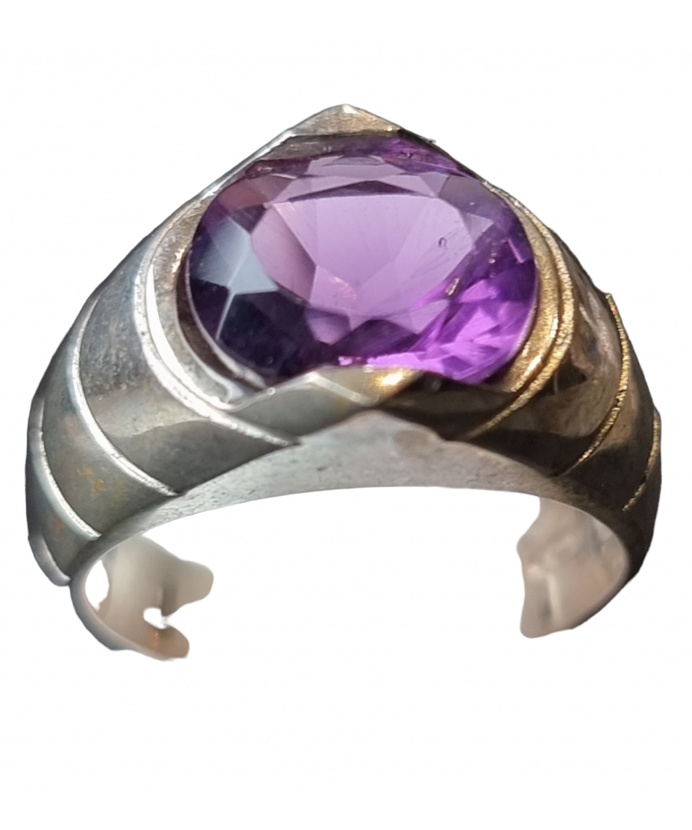 Bague améthyste argent 925 taille 55