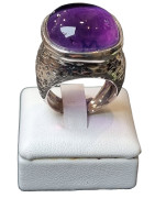 Bague améthyste argent 925 taille réglable