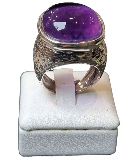 Bague améthyste argent 925 taille réglable
