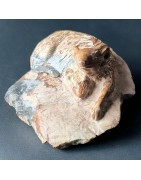 Pierre sculptée Jaspe paysage animaux de la ferme 1045g