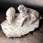 Pierre sculptée Jaspe paysage animaux de la ferme 1337g