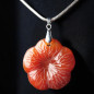 Pendentif Cornaline Fleur avec chaîne