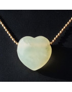 Pendentif Jade cœur sur chaîne dorée