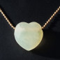 Pendentif Jade cœur sur chaîne dorée