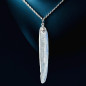Pendentif Cyanite bleue sur chaîne acier