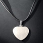 Pendentif Acier cœur sur cordon