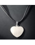 Pendentif Acier cœur sur cordon