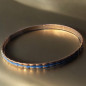 Bracelet Acier émaillé bleu Plaqué or