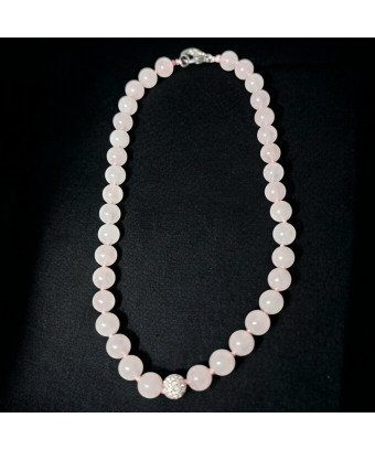 Collier Quartz rose Pierres...