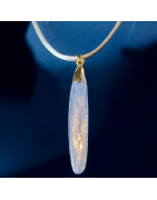 Pendentif Cyanite bleue avec cordon réglable