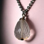 Pendentif Quartz rose facetté avec chaine