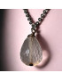 Pendentif Quartz rose facetté avec chaine