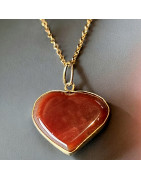 Pendentif Sardonyx Cœur sur chaîne dorée