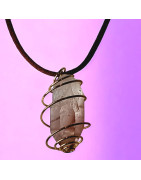 Pendentif Quartz Améthyste sur cordon réglable