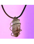 Pendentif Quartz Améthyste sur cordon réglable