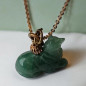 Pendentif Aventurine verte Ours avec chaîne dorée